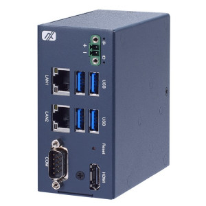 Axiomtek ICO110 DIN-Rail Fanless Embedded System, Intel Celeron N3350, COM, 4 USB, and 2 GbE LAN